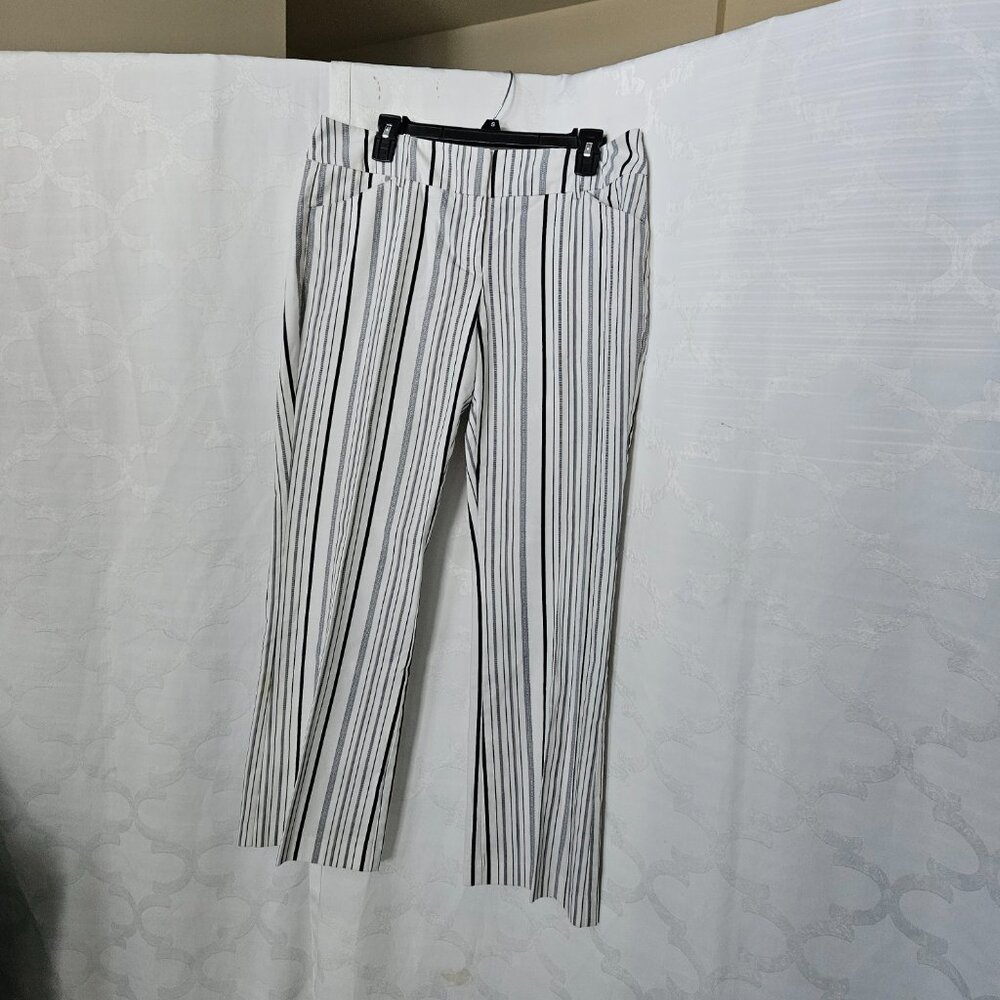 **7th Ave Striped Wide-Leg Pants**